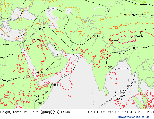 Z500/Rain (+SLP)/Z850 ECMWF Sáb 01.06.2024 00 UTC