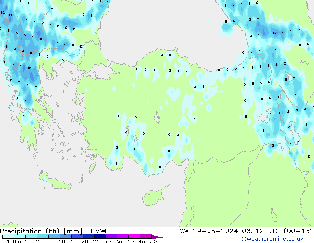 Z500/Yağmur (+YB)/Z850 ECMWF Çar 29.05.2024 12 UTC