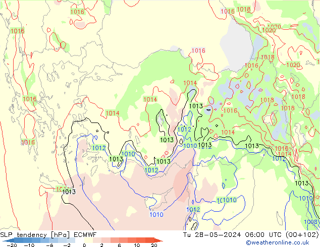 Y. Basıncı eğilimi ECMWF Sa 28.05.2024 06 UTC