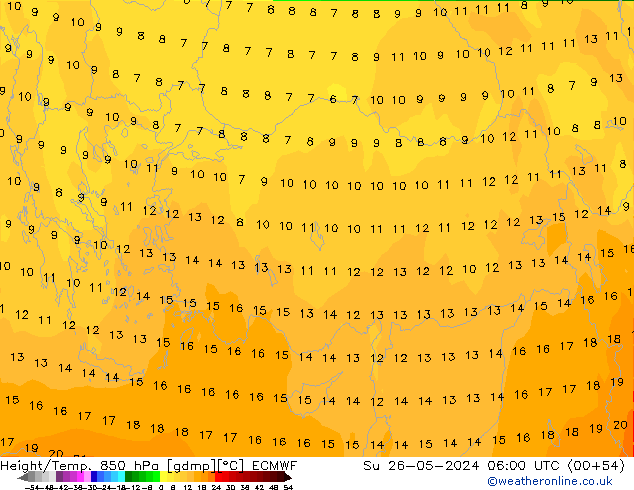 Z500/Rain (+SLP)/Z850 ECMWF dim 26.05.2024 06 UTC