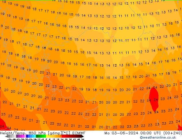 Z500/Rain (+SLP)/Z850 ECMWF Seg 03.06.2024 00 UTC