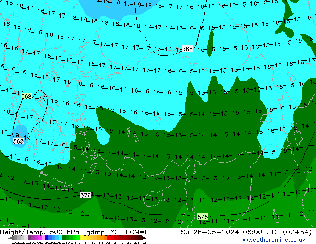 Z500/Rain (+SLP)/Z850 ECMWF dim 26.05.2024 06 UTC