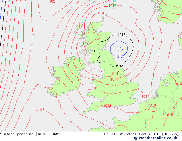 Luchtdruk (Grond) ECMWF vr 24.05.2024 03 UTC