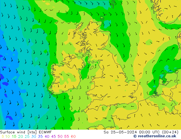 Surface wind ECMWF So 25.05.2024 00 UTC