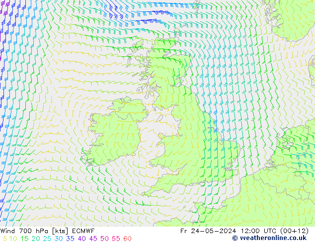  700 hPa ECMWF  24.05.2024 12 UTC