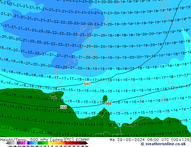 Z500/Rain (+SLP)/Z850 ECMWF We 29.05.2024 06 UTC