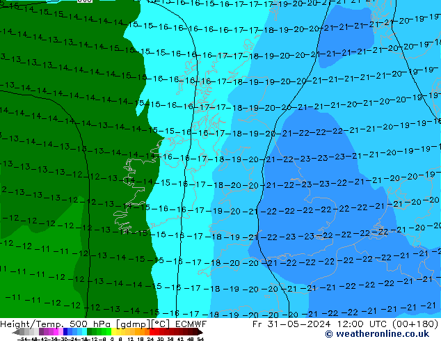 Z500/Rain (+SLP)/Z850 ECMWF pt. 31.05.2024 12 UTC