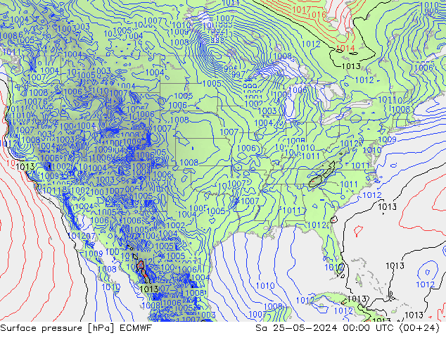 Surface pressure ECMWF Sa 25.05.2024 00 UTC