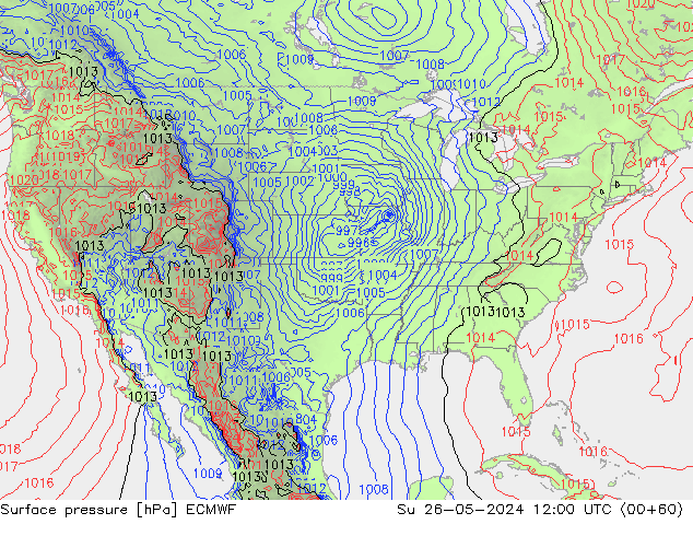 Yer basıncı ECMWF Paz 26.05.2024 12 UTC