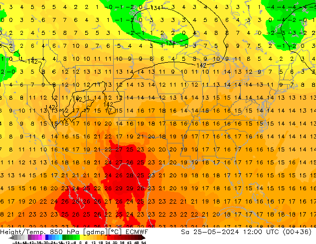 Z500/Rain (+SLP)/Z850 ECMWF So 25.05.2024 12 UTC