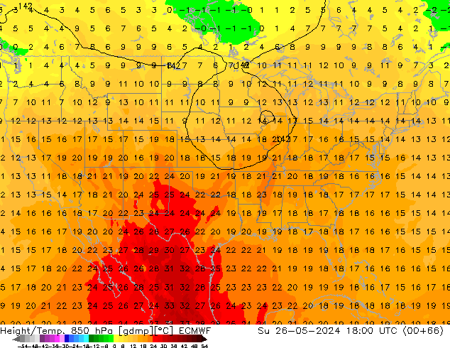 Z500/Rain (+SLP)/Z850 ECMWF Su 26.05.2024 18 UTC