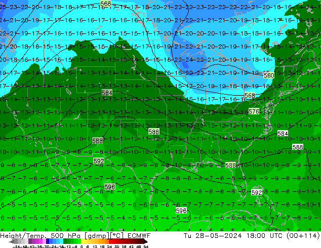 Z500/Rain (+SLP)/Z850 ECMWF mar 28.05.2024 18 UTC