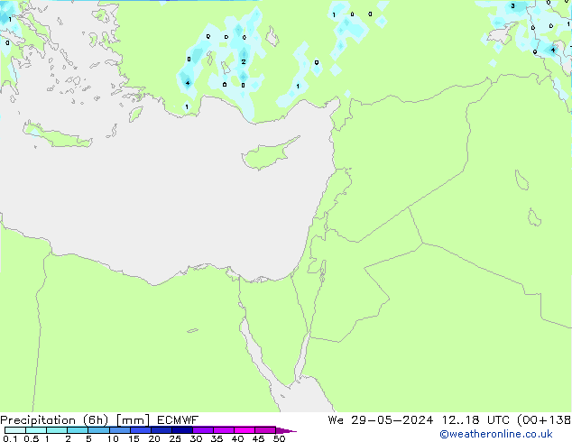 Yağış (6h) ECMWF Çar 29.05.2024 18 UTC