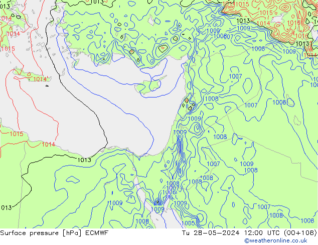 ciśnienie ECMWF wto. 28.05.2024 12 UTC