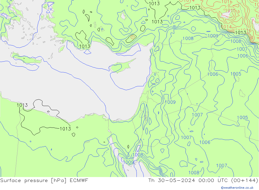 Surface pressure ECMWF Th 30.05.2024 00 UTC