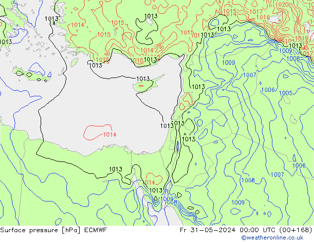 pressão do solo ECMWF Sex 31.05.2024 00 UTC
