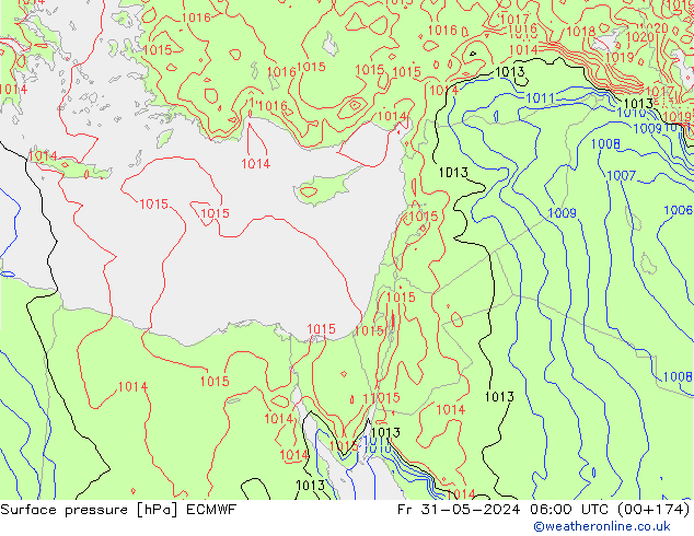 ciśnienie ECMWF pt. 31.05.2024 06 UTC