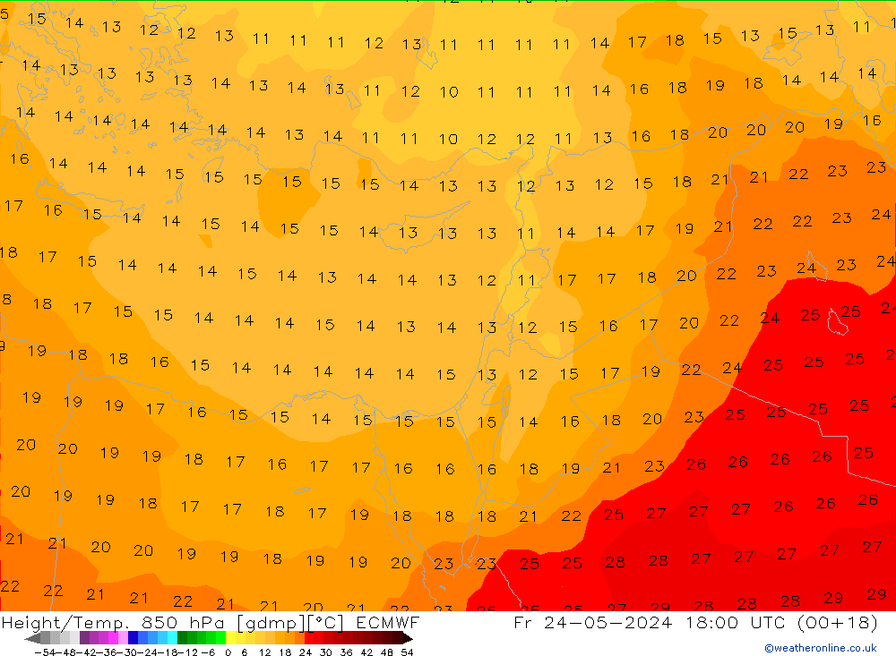 Z500/Rain (+SLP)/Z850 ECMWF Pá 24.05.2024 18 UTC