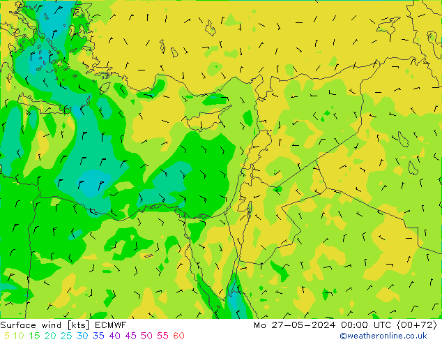 Wind 10 m ECMWF ma 27.05.2024 00 UTC