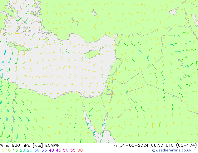 Wind 900 hPa ECMWF Pá 31.05.2024 06 UTC