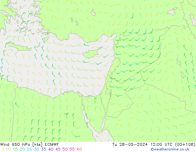 Wind 950 hPa ECMWF Di 28.05.2024 12 UTC