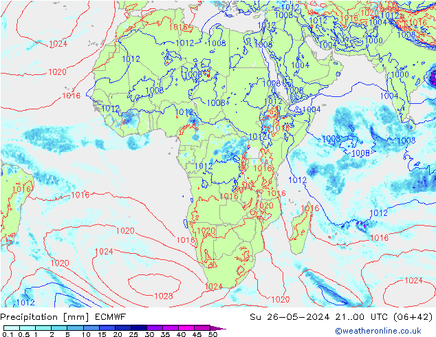 Precipitación ECMWF dom 26.05.2024 00 UTC