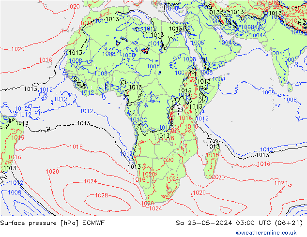 Luchtdruk (Grond) ECMWF za 25.05.2024 03 UTC