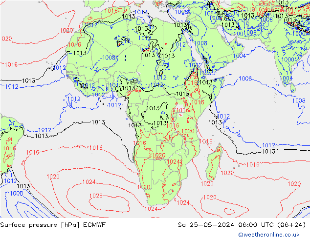 pression de l'air ECMWF sam 25.05.2024 06 UTC