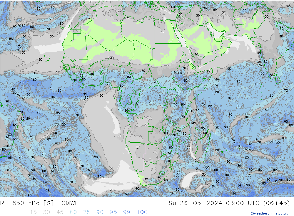 RH 850 hPa ECMWF Su 26.05.2024 03 UTC