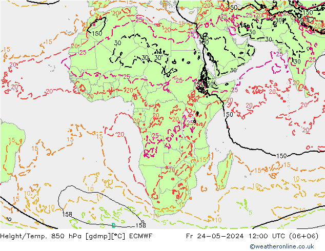 Z500/Rain (+SLP)/Z850 ECMWF пт 24.05.2024 12 UTC