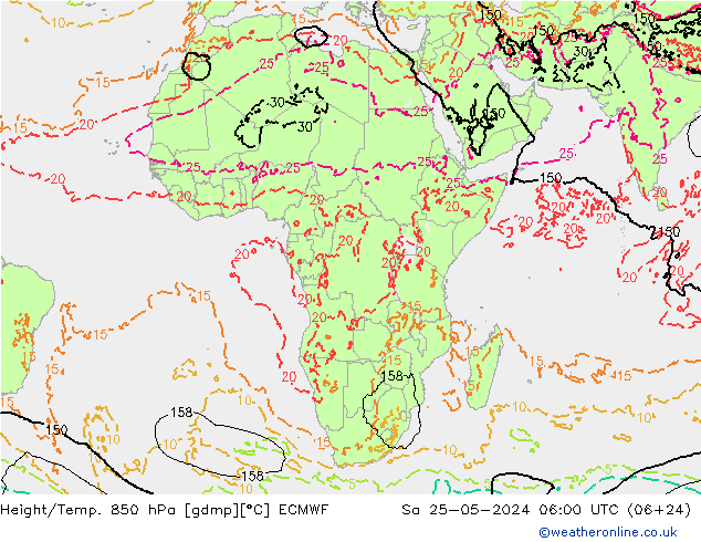 Z500/Regen(+SLP)/Z850 ECMWF za 25.05.2024 06 UTC