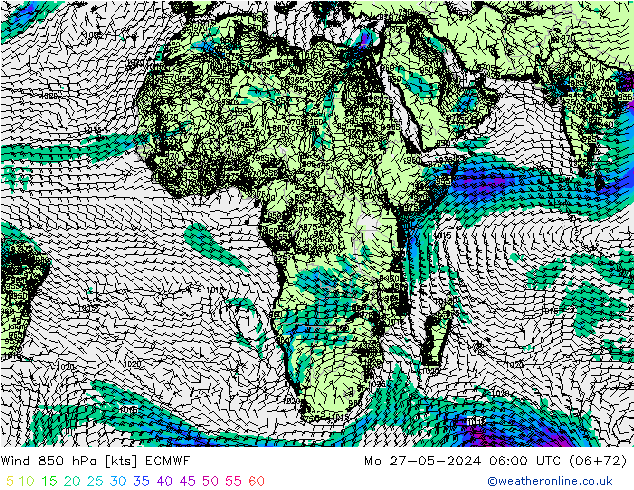 Rüzgar 850 hPa ECMWF Pzt 27.05.2024 06 UTC