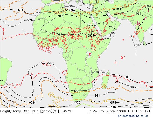 Z500/Rain (+SLP)/Z850 ECMWF ven 24.05.2024 18 UTC