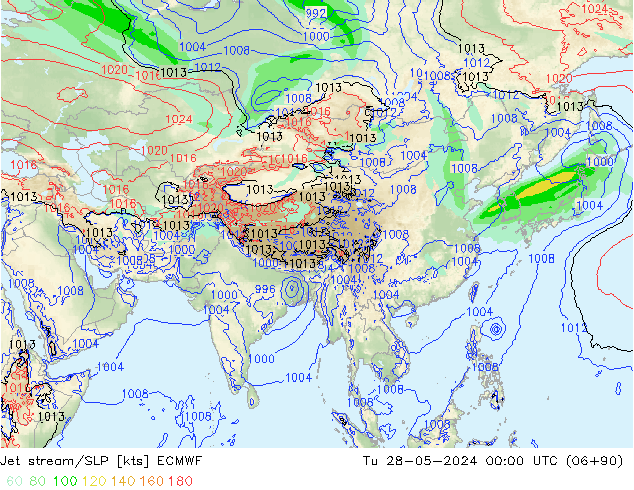 Corrente a getto ECMWF mar 28.05.2024 00 UTC