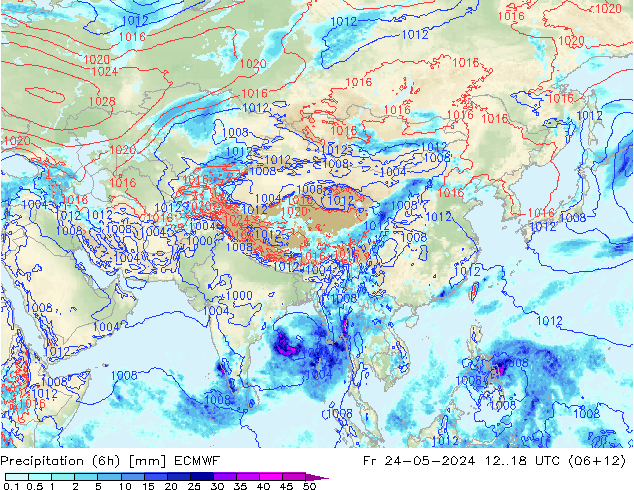 Z500/Rain (+SLP)/Z850 ECMWF Fr 24.05.2024 18 UTC