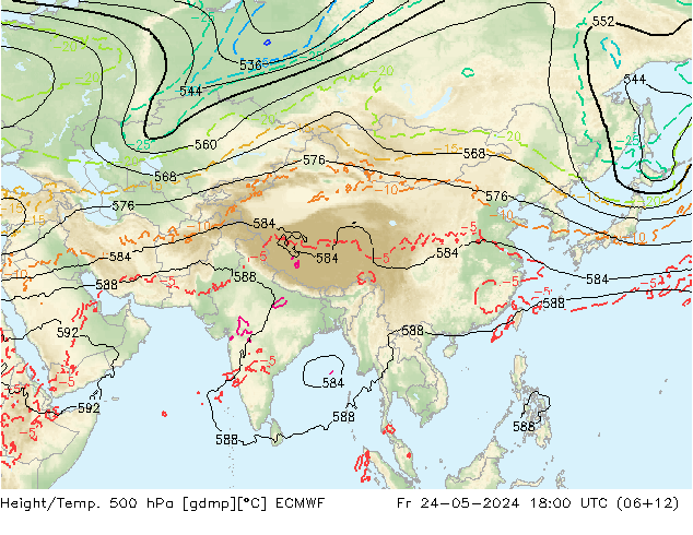 Z500/Rain (+SLP)/Z850 ECMWF Fr 24.05.2024 18 UTC