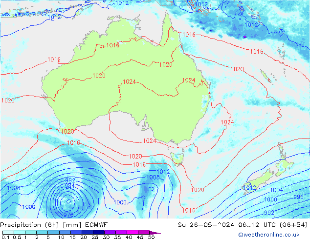 Z500/Rain (+SLP)/Z850 ECMWF Ne 26.05.2024 12 UTC