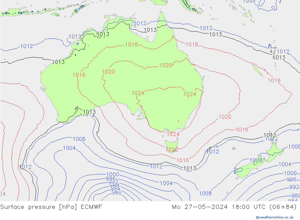 приземное давление ECMWF пн 27.05.2024 18 UTC