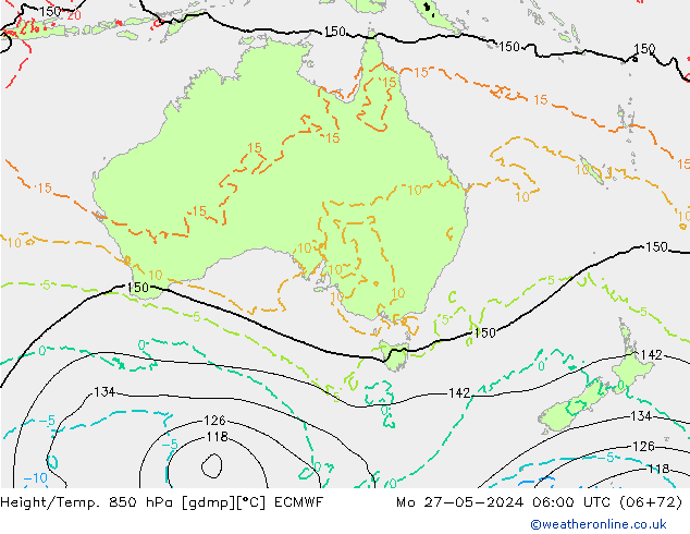 Height/Temp. 850 hPa ECMWF Mo 27.05.2024 06 UTC