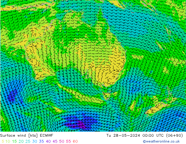 Surface wind ECMWF Tu 28.05.2024 00 UTC