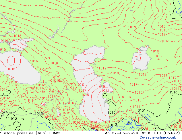 Surface pressure ECMWF Mo 27.05.2024 06 UTC