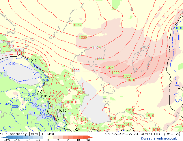 SLP tendency ECMWF So 25.05.2024 00 UTC