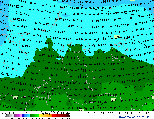 Z500/Rain (+SLP)/Z850 ECMWF Su 26.05.2024 18 UTC