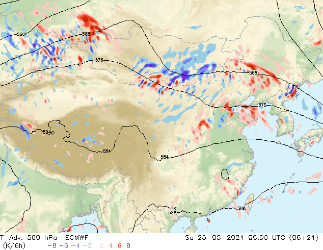 T-Adv. 500 hPa ECMWF  25.05.2024 06 UTC