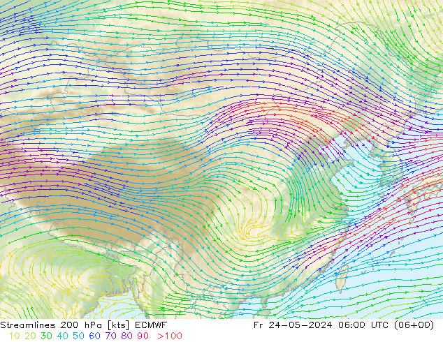 风 200 hPa ECMWF 星期五 24.05.2024 06 UTC