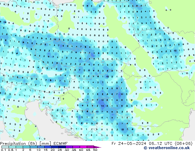 Z500/Rain (+SLP)/Z850 ECMWF Pá 24.05.2024 12 UTC