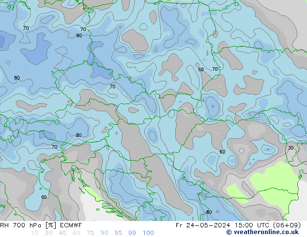 RH 700 hPa ECMWF Fr 24.05.2024 15 UTC