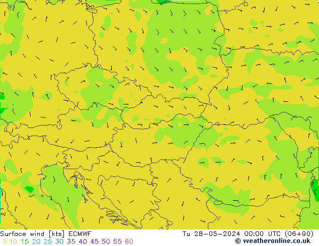 Surface wind ECMWF Tu 28.05.2024 00 UTC