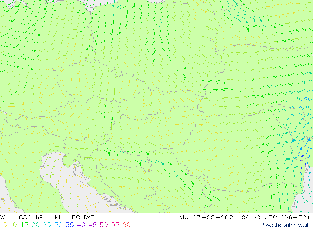 Wind 850 hPa ECMWF ma 27.05.2024 06 UTC