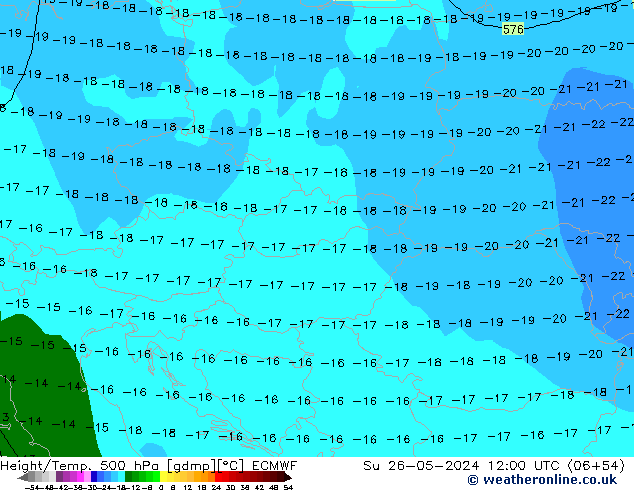 Z500/Rain (+SLP)/Z850 ECMWF dom 26.05.2024 12 UTC